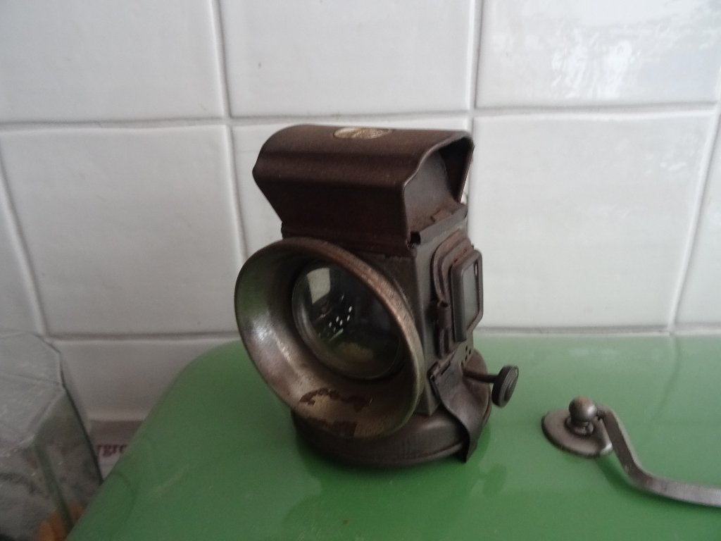 Antieke oude carbidlamp voor oude fiets, Ophalen of Verzenden