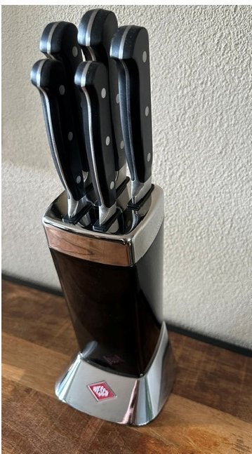 Messenblok Wesco Classic Line zwart met messen set ZGAN, Ophalen, Zo goed als nieuw