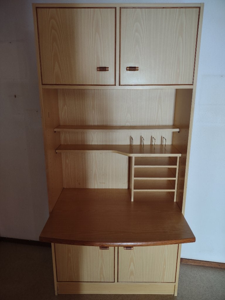 Kast met ingebouwd bureau, Opbergruimte, Gebruikt, Hout, 67 cm