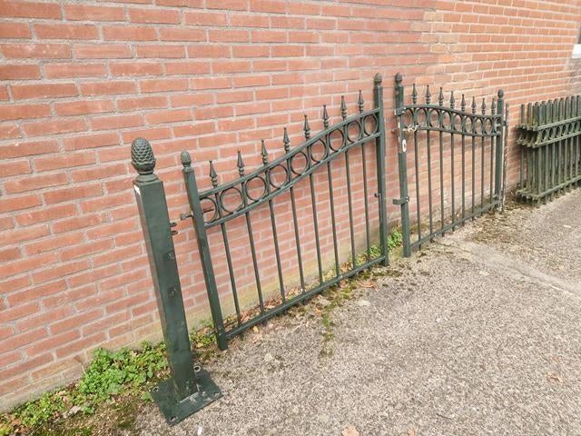 Metalen Hekwerk met Poort van 3 meter met 10 meter hekwerk, Tuin en Terras, Ophalen, Gebruikt, 100 tot 150 cm, Hekwerk met Poort