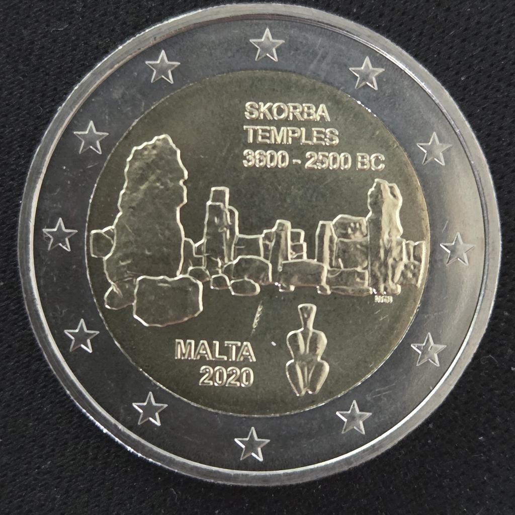 €2 Malta 2020: Tempels van Skorba, Postzegels en Munten, Munten | Europa | Euromunten, Ophalen of Verzenden, Malta, 2 euro, Losse munt