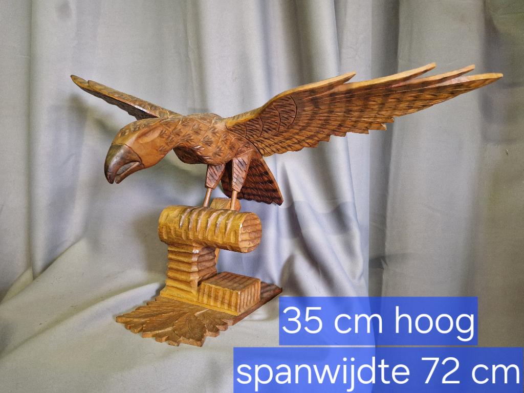 handgesneden houten roofvogel, Ophalen of Verzenden