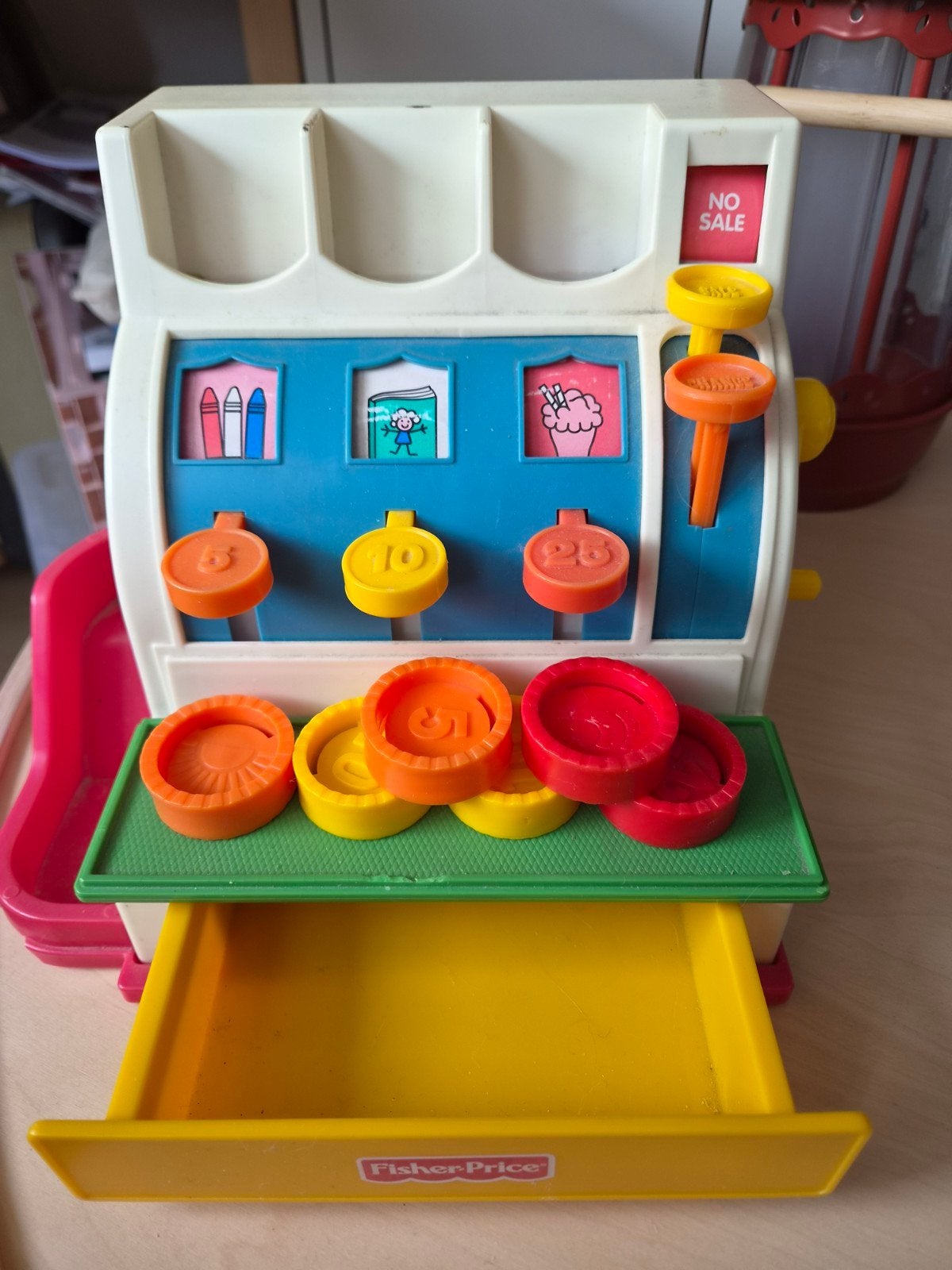 Vintage Fisher-Price Kassa Speelgoed, Ophalen, Gebruikt, Jongen of Meisje