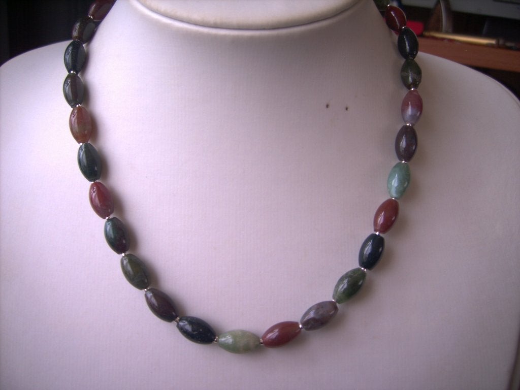 Een mooie Indian Agaat edelstenen ketting, Verzenden, Overige materialen, Ketting, Met edelsteen