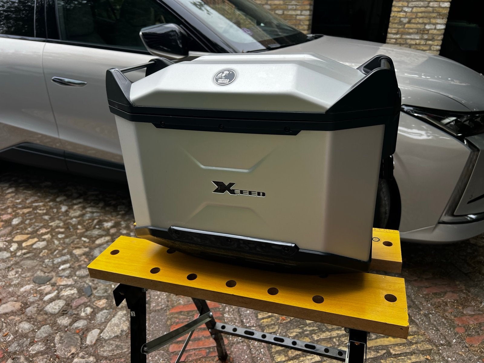 Hepco & Becker Xceed Aluminium Zijkoffer Links, Ophalen of Verzenden, Gebruikt