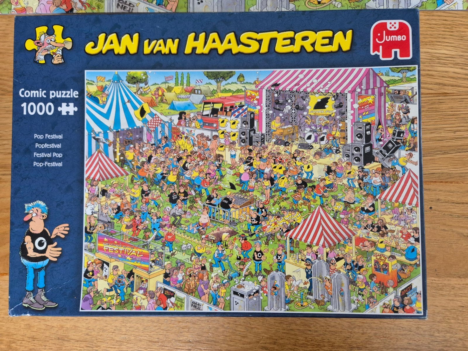 Jan van Haasteren puzzel 1000 stukjes Popfestival compleet, Ophalen, 500 t/m 1500 stukjes, Gebruikt, Legpuzzel