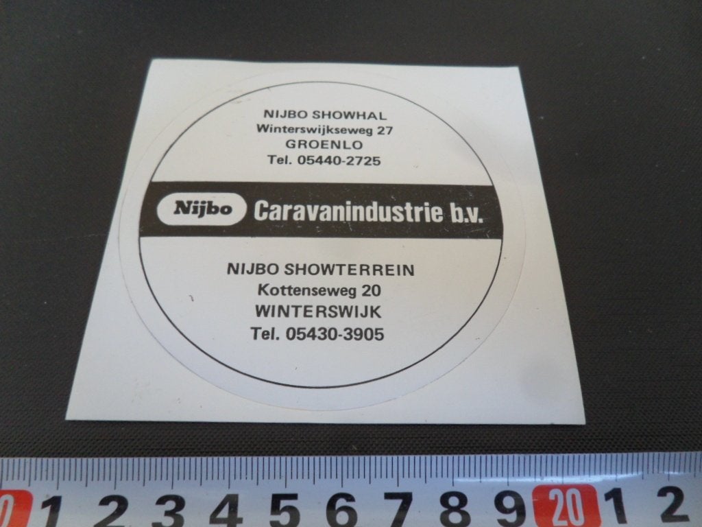 sticker winterswijk NIJBO groenlo caravanindustrie bv, Ophalen, Zo goed als nieuw