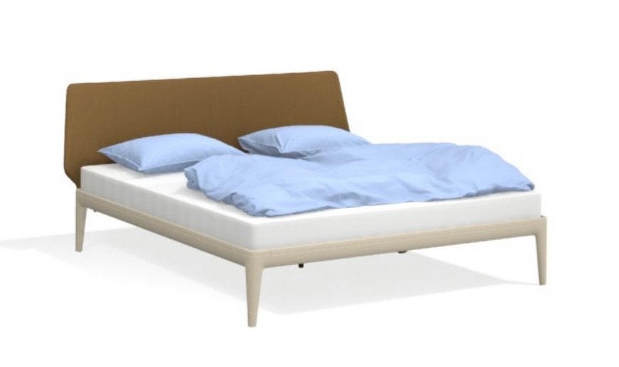 Auping Essential 180x200 Sand Beige incl Hoofdbord, Verzenden, Beige, Tweepersoons, Zo goed als nieuw