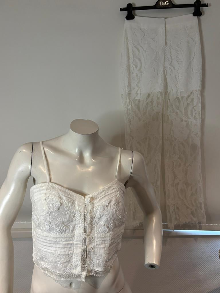 Adl kanten broek met bijpassende top.Xs, Kleding | Dames, Overige typen, Wit, Adl, Nieuw