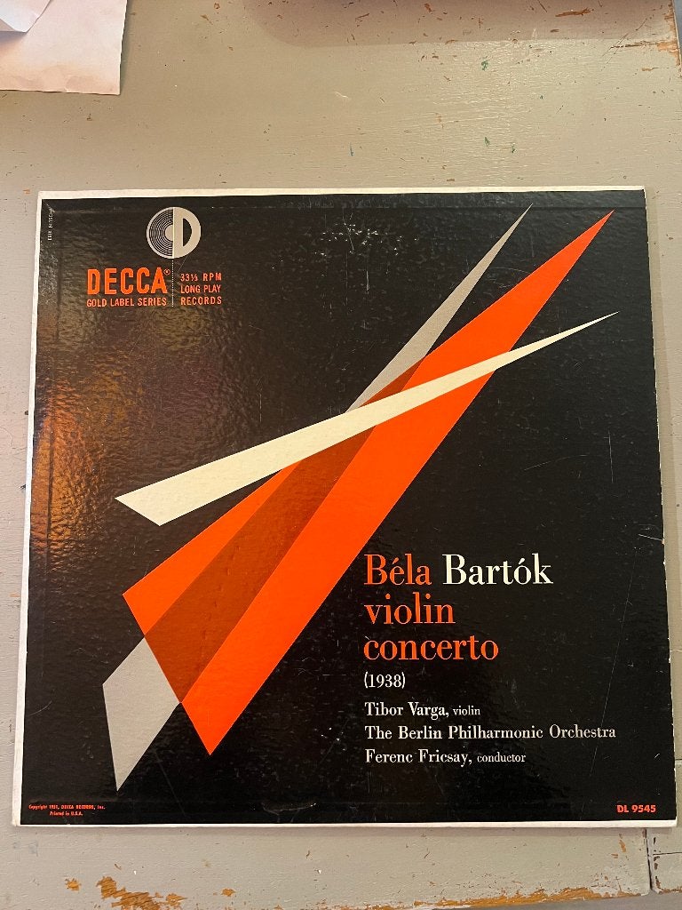 Lp langspeelplaat Bela Bartok violin concerto 1938 Decca, Cd's en Dvd's, Vinyl | Klassiek, Ophalen of Verzenden, Zo goed als nieuw
