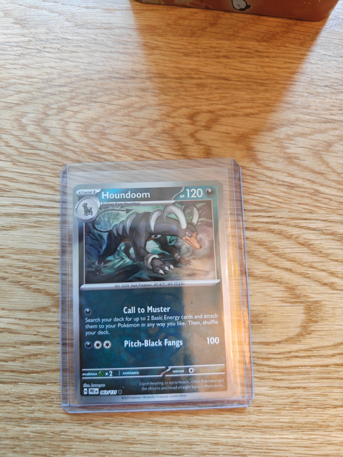 Houndoom Masterball Prismatic Evolution Pokémon Kaart, Ophalen of Verzenden, Zo goed als nieuw, Losse kaart, Foil