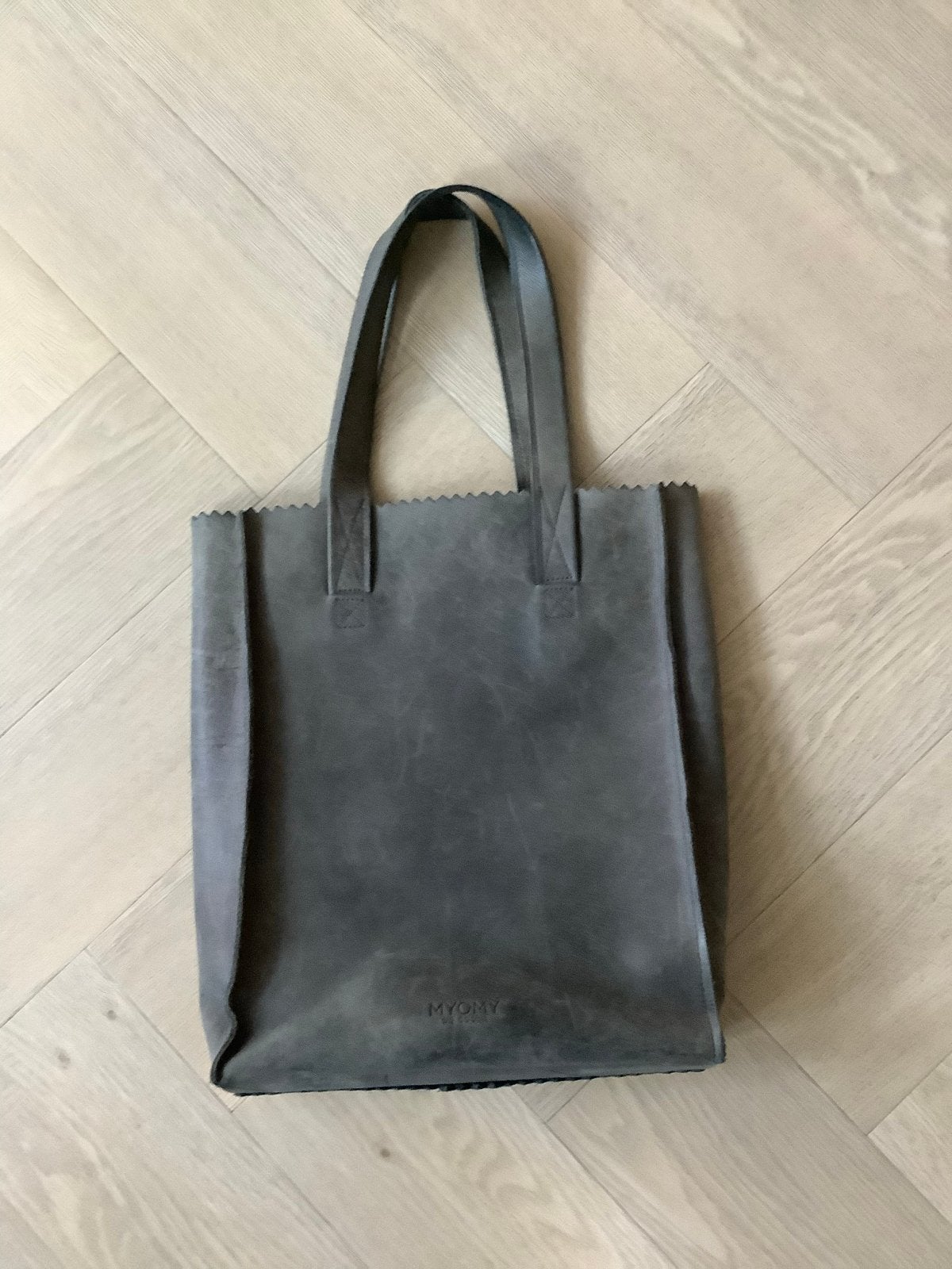 MYOMY shopper tas donkergrijs leer, Ophalen, Gebruikt, Grijs, Shopper