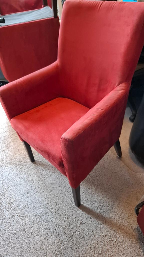 8x mooie eetkamerstoelen van Sanderwonen, Huis en Inrichting, Stoelen, Ophalen, Overige kleuren, Zo goed als nieuw, Stof