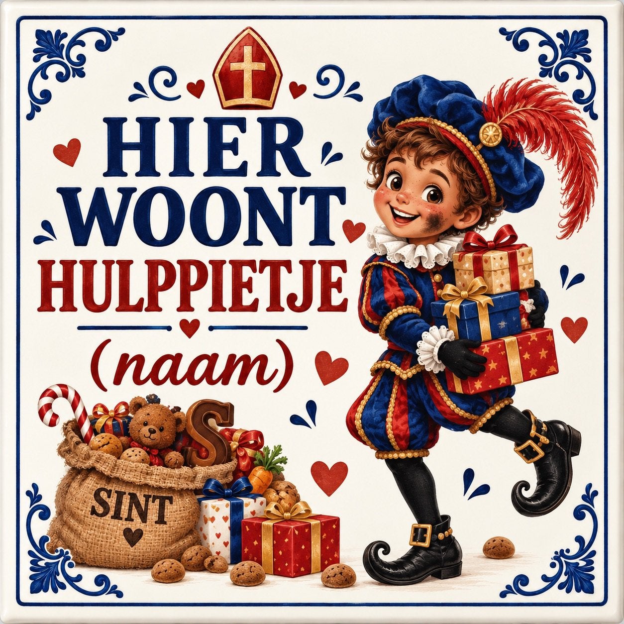 Teksttegeltje hulppietje, Ophalen of Verzenden, 11 cm, 11 cm, Tegeltje