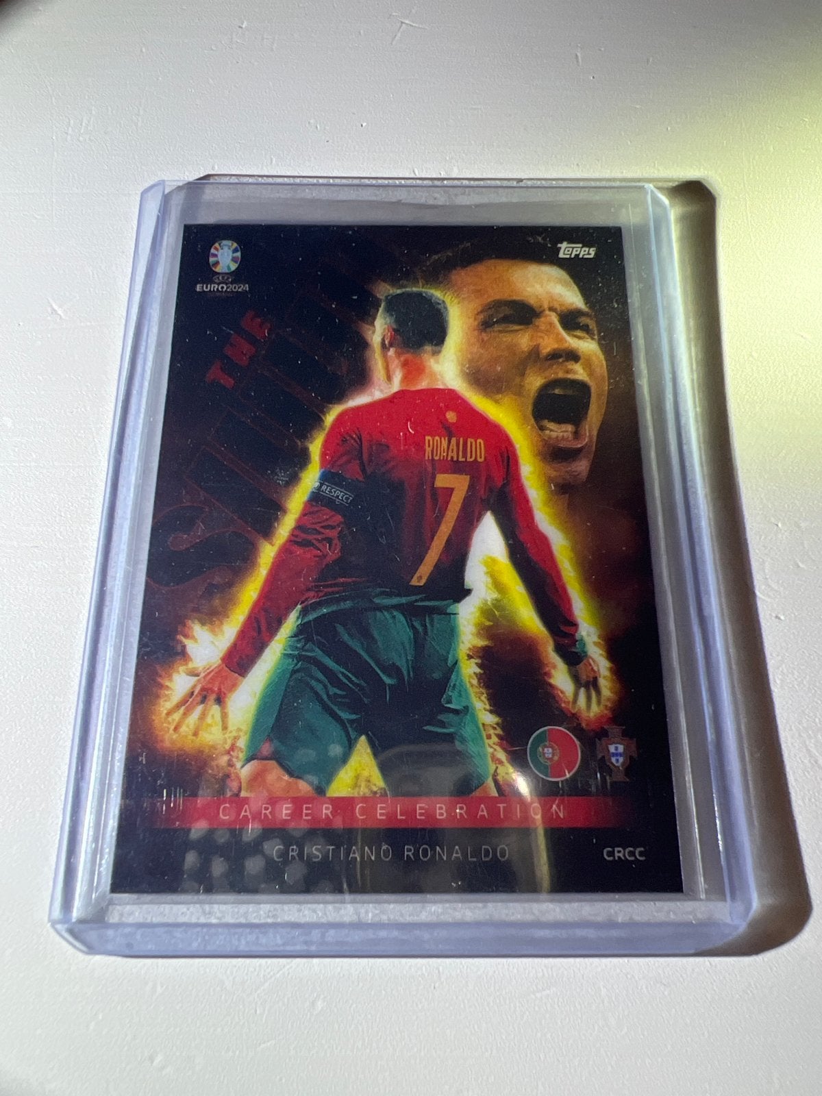 Cristiano Ronaldo Topps Match Attax Career Celebration Kaart, Ophalen of Verzenden, Zo goed als nieuw, Buitenlandse clubs, Spelerskaart