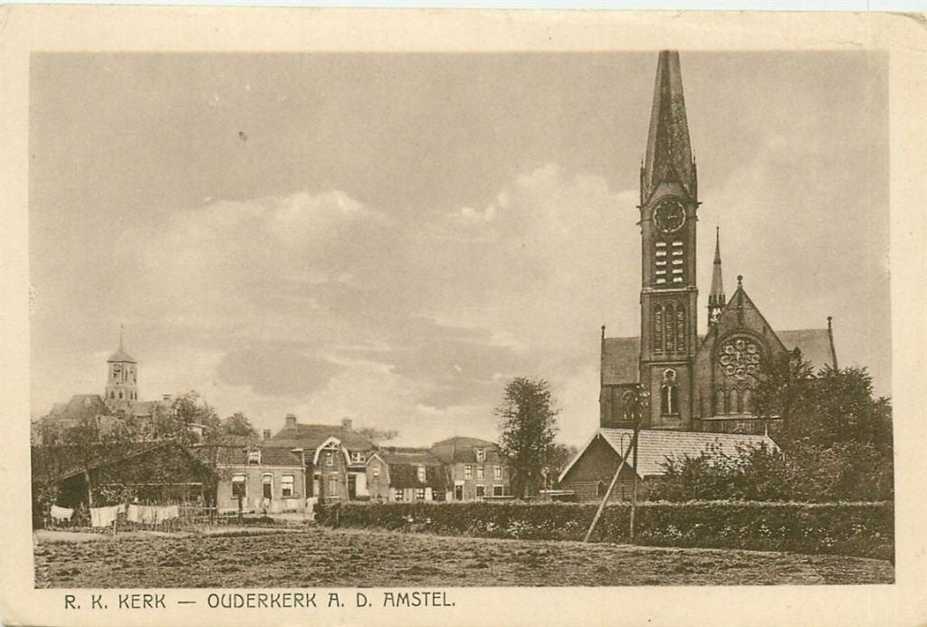 702-089-027 Ouderkerk A D Amstel Rk Kerk, Verzamelen, Ansichtkaarten | Nederland, Verzenden, Voor 1920, Noord-Holland