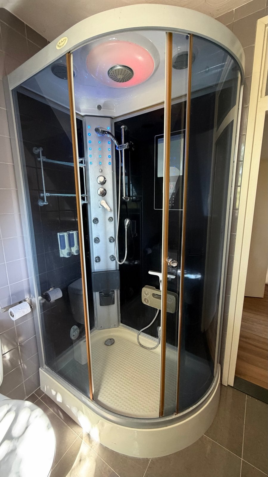 Douchecabine met verlichting en afzuiging - Goede staat, Doe-het-zelf en Verbouw, Sanitair, Ophalen, Gebruikt, Glas, Douche