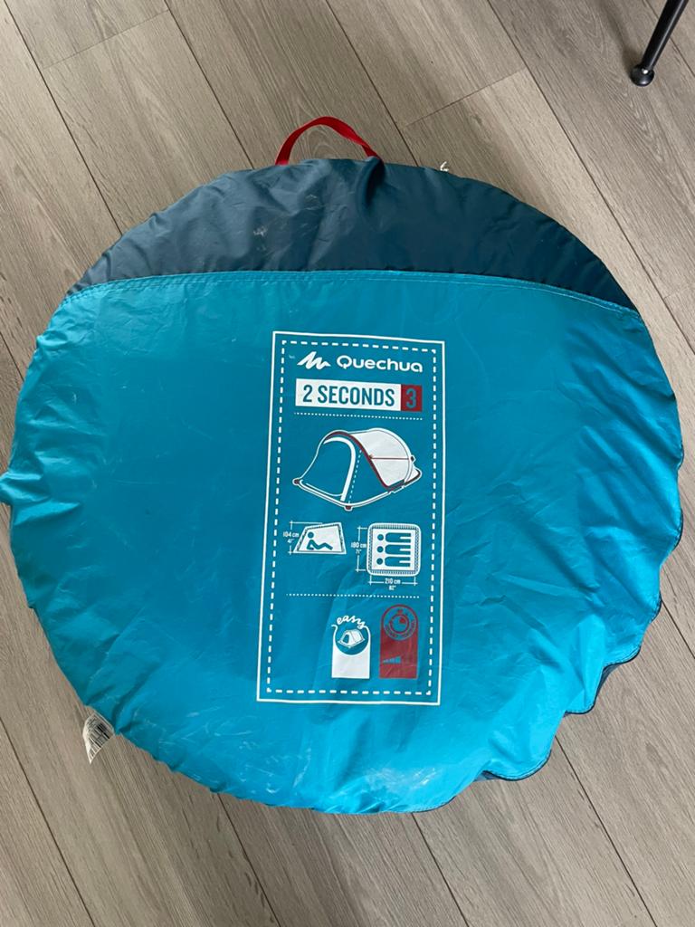 Quechua 2 seconds pop up tent 3p, Caravans en Kamperen, Tenten, Ophalen, Zo goed als nieuw, Tot en met 3