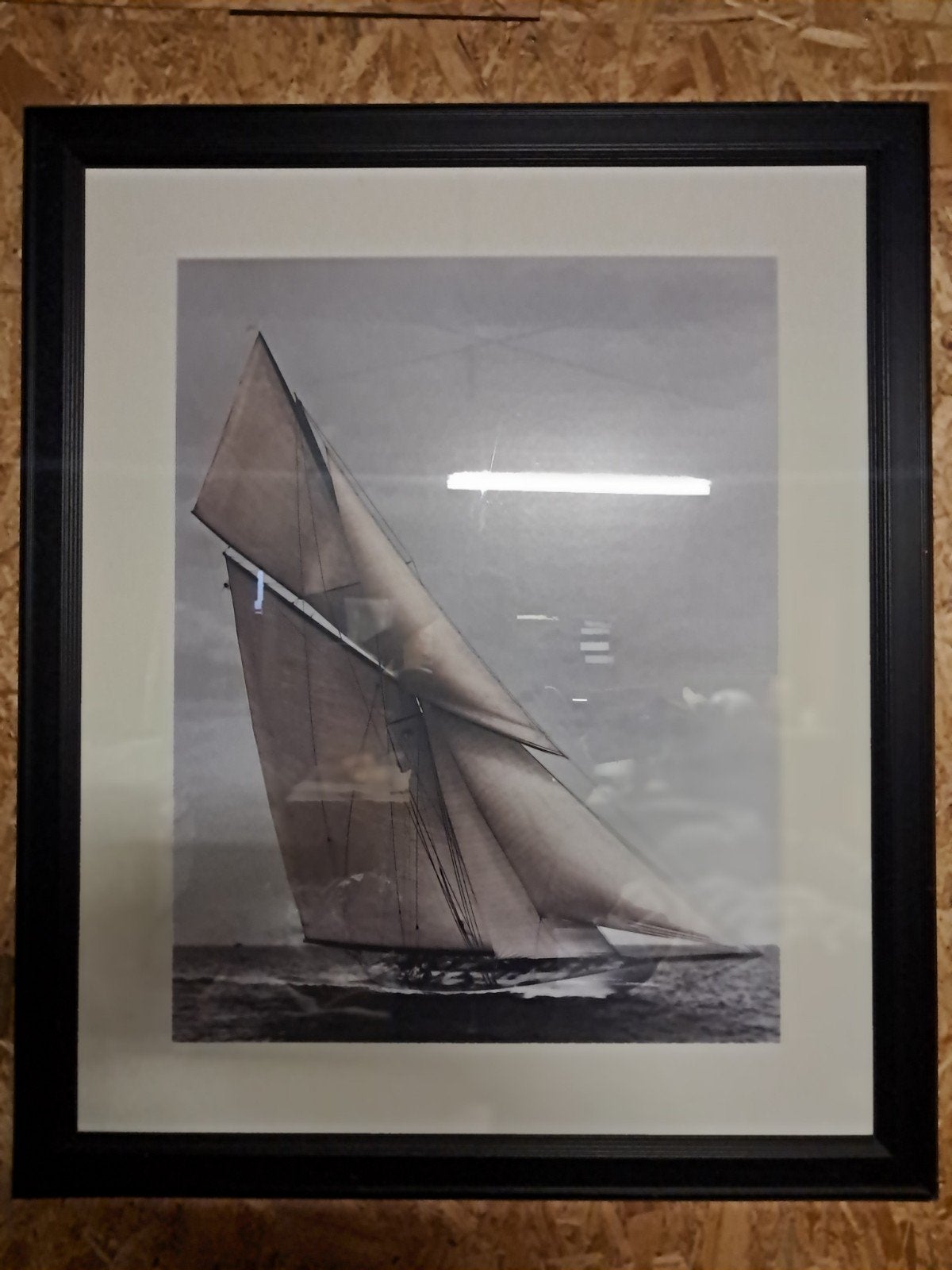 Schilderij zeilboot, Antiek en Kunst, Kunst | Schilderijen | Klassiek, Ophalen, Maritiem / water, Realistisch, Achter glas