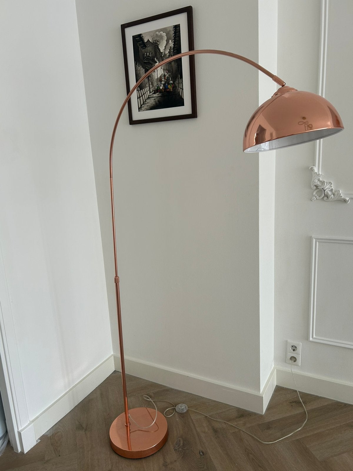 Luxury rose gold floor lamp. 180 cm height, Ophalen of Verzenden, 150 tot 200 cm