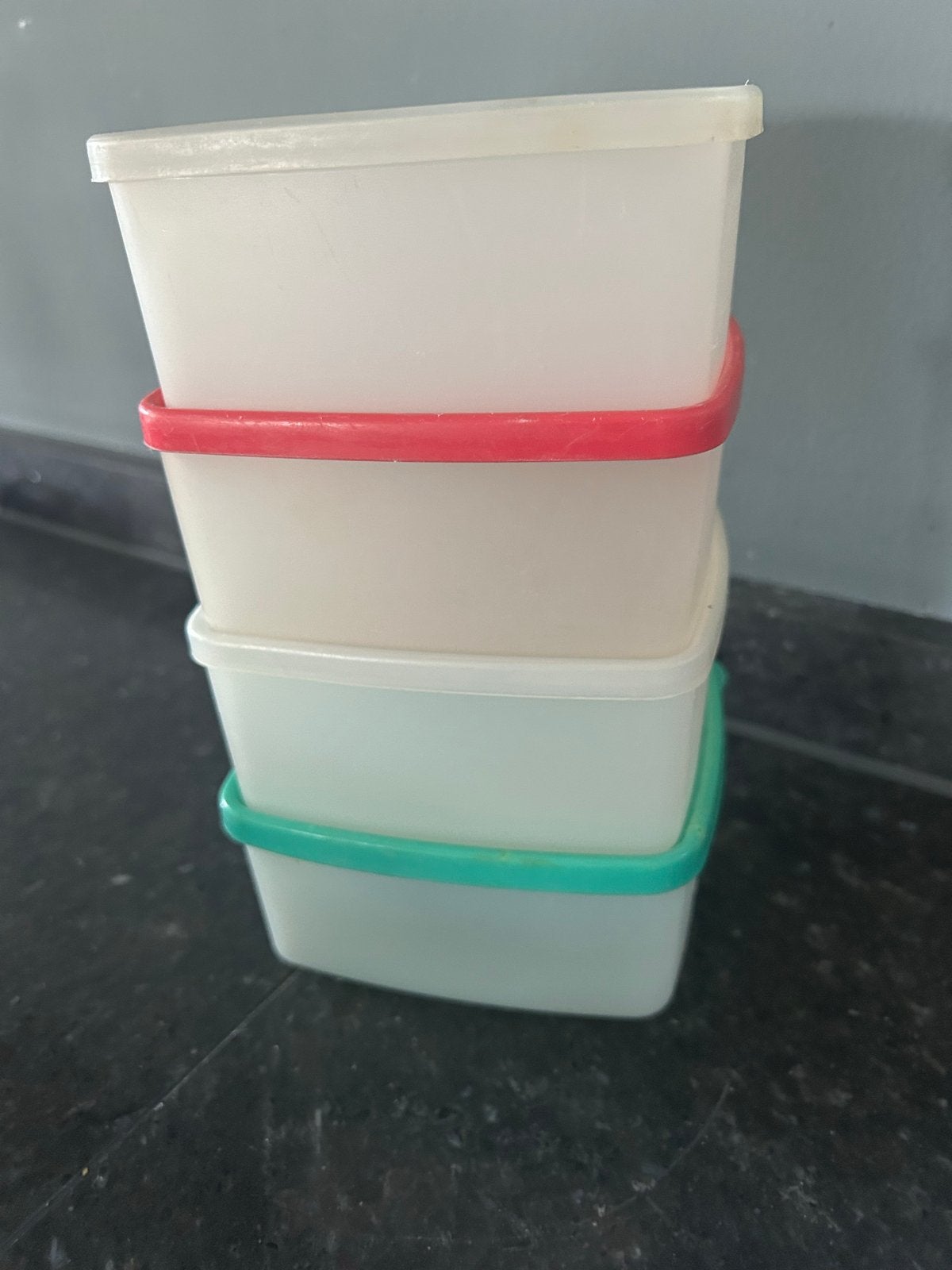 Set van 4 Tupperware bewaardozen met deksel, BPA-vrij, Gebruikt, Overige kleuren, Bewaardoos