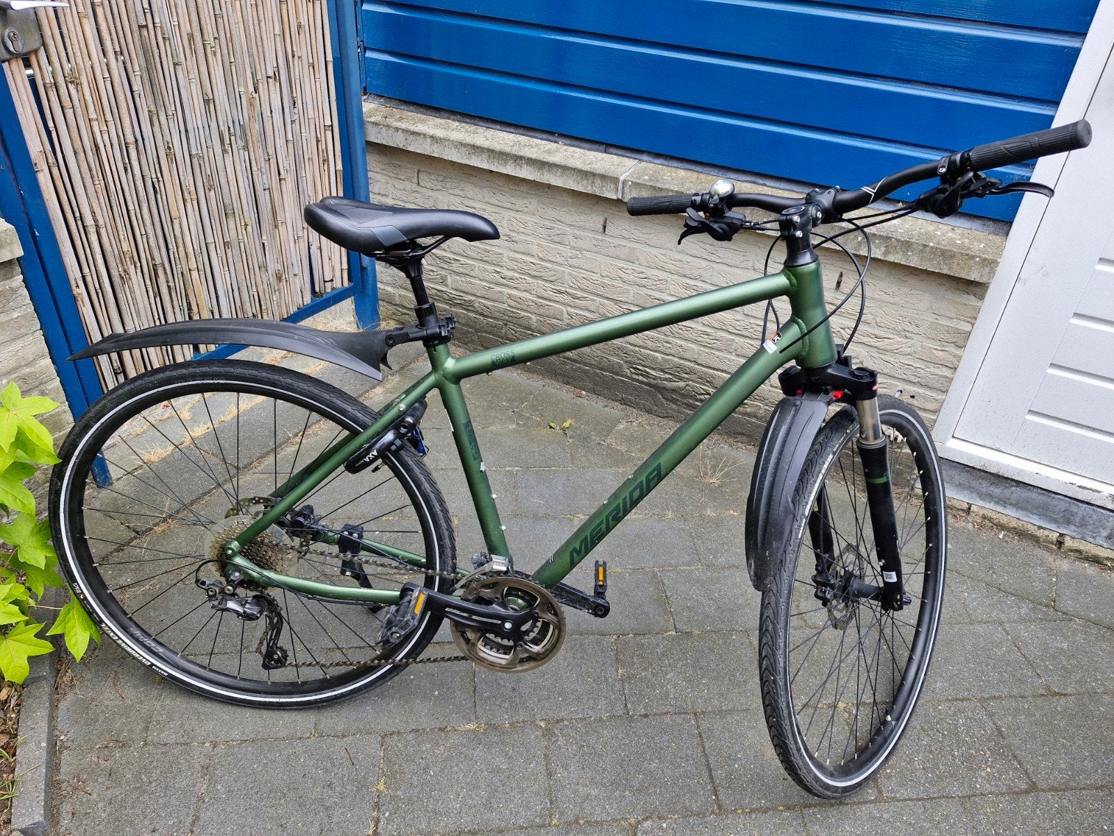 Merida Crossway 300 - Groene hybride fiets, 28 inch, Vering, Zo goed als nieuw, Meer dan 20 versnellingen