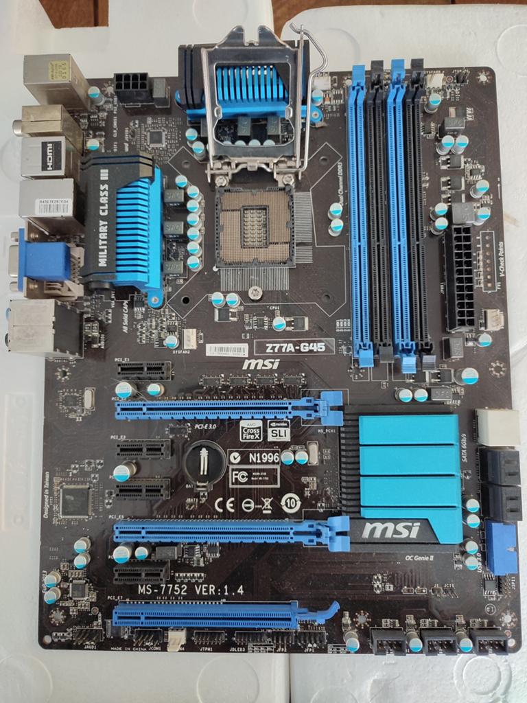 MSI Z77A-G45 Moederbord - Intel LGA 1155, DDR3, Computers en Software, Moederborden, Gebruikt, DDR3, Ophalen of Verzenden, ATX