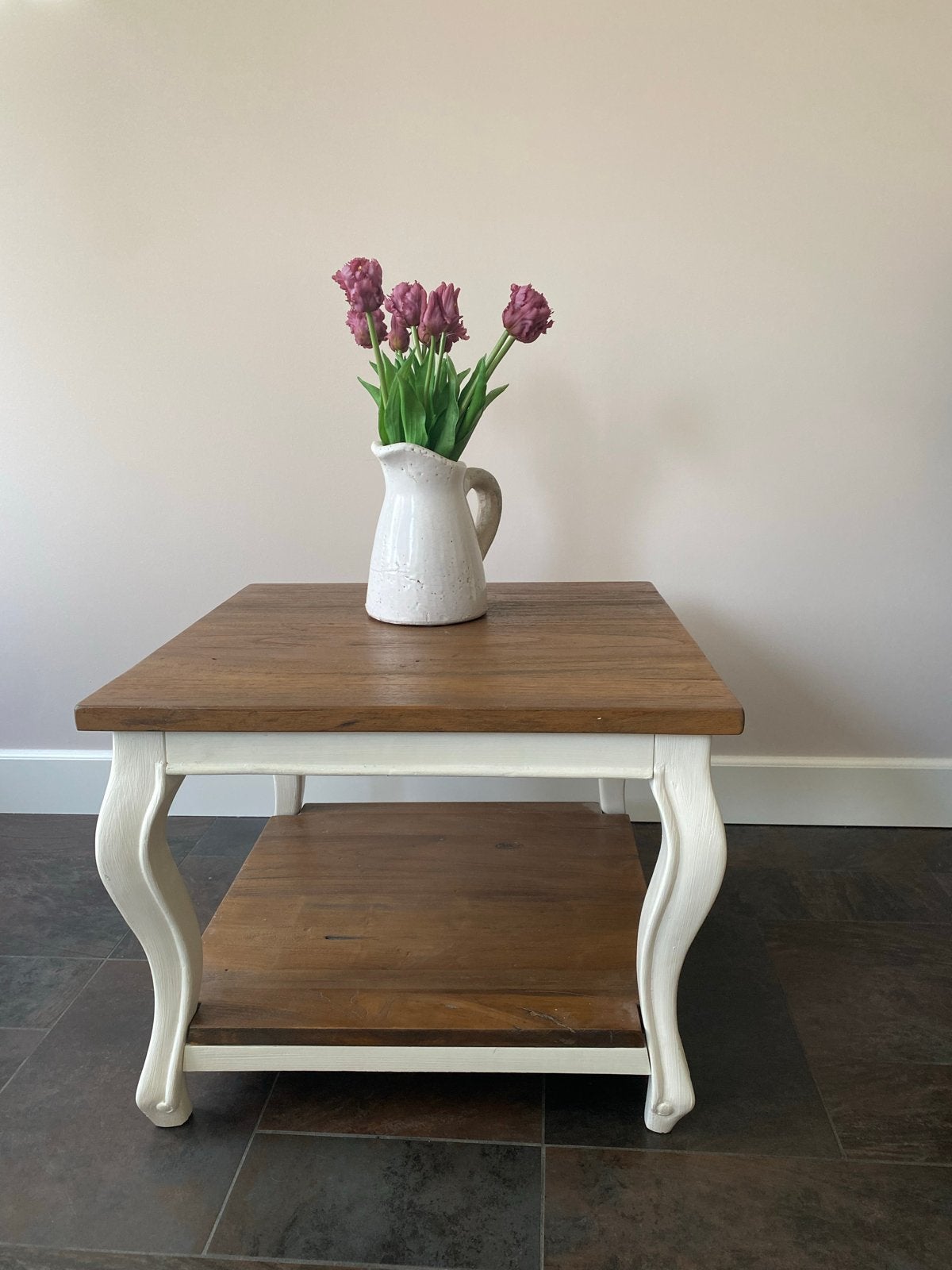 Bijzettafel Country Life Style 60x60 cm, Vierkant, 55 tot 75 cm, Hout, Ophalen
