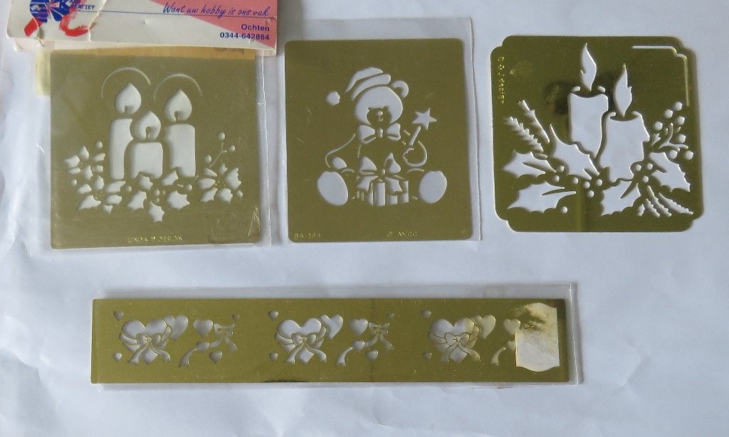 Embossing stencils -messing-, Hobby en Vrije tijd, Kaarten | Zelf maken, Ophalen, Zo goed als nieuw, Overige thema's, Pons of Mal
