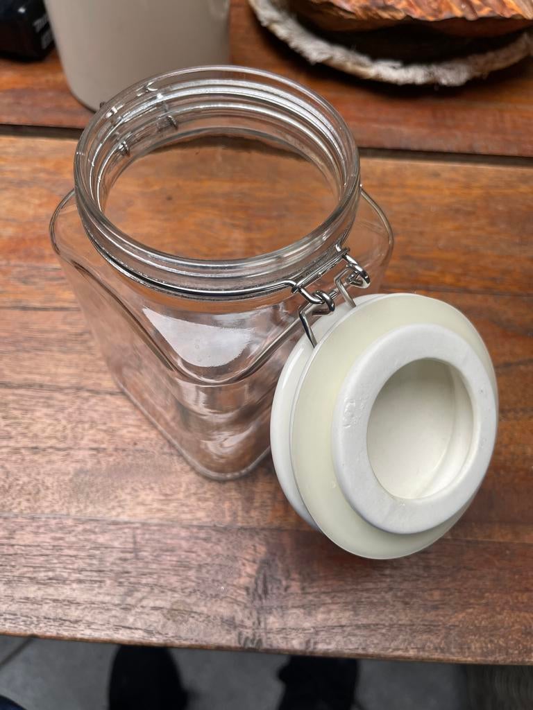 Boerenbont Weckpot 1 Liter met Porseleinen Deksel, Ophalen of Verzenden, Zo goed als nieuw