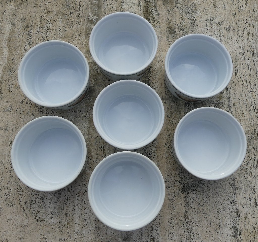 Apilco France Elysian Garden 7 Souffle Bakjes Casserole Dish, Huis en Inrichting, Overige merken, Vintage, Nieuw, Ophalen of Verzenden