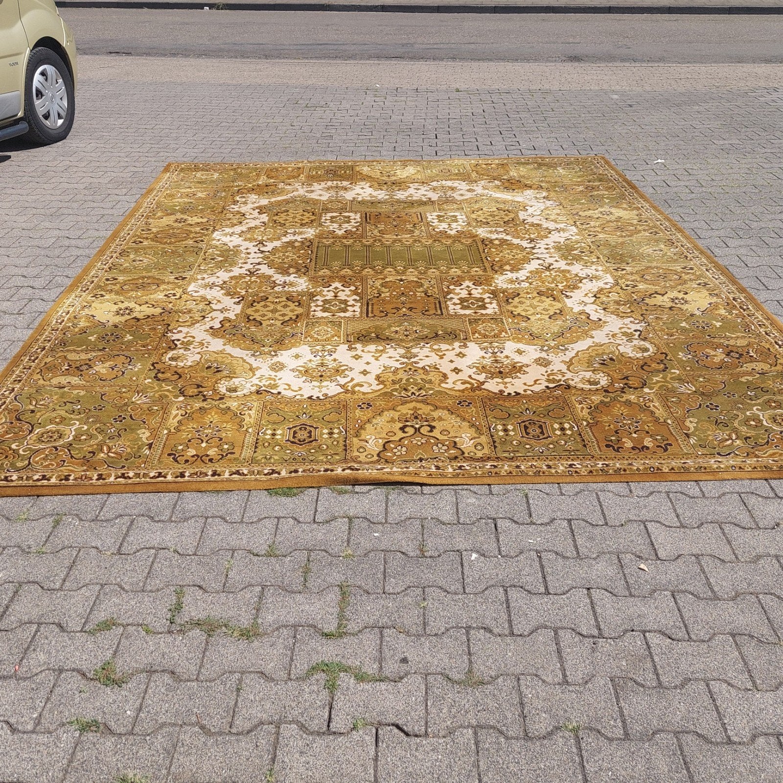 Prachtig Vintage XXL Vloerkleed Kronprinz – 100% wol, Ophalen, Gebruikt, ., Geel