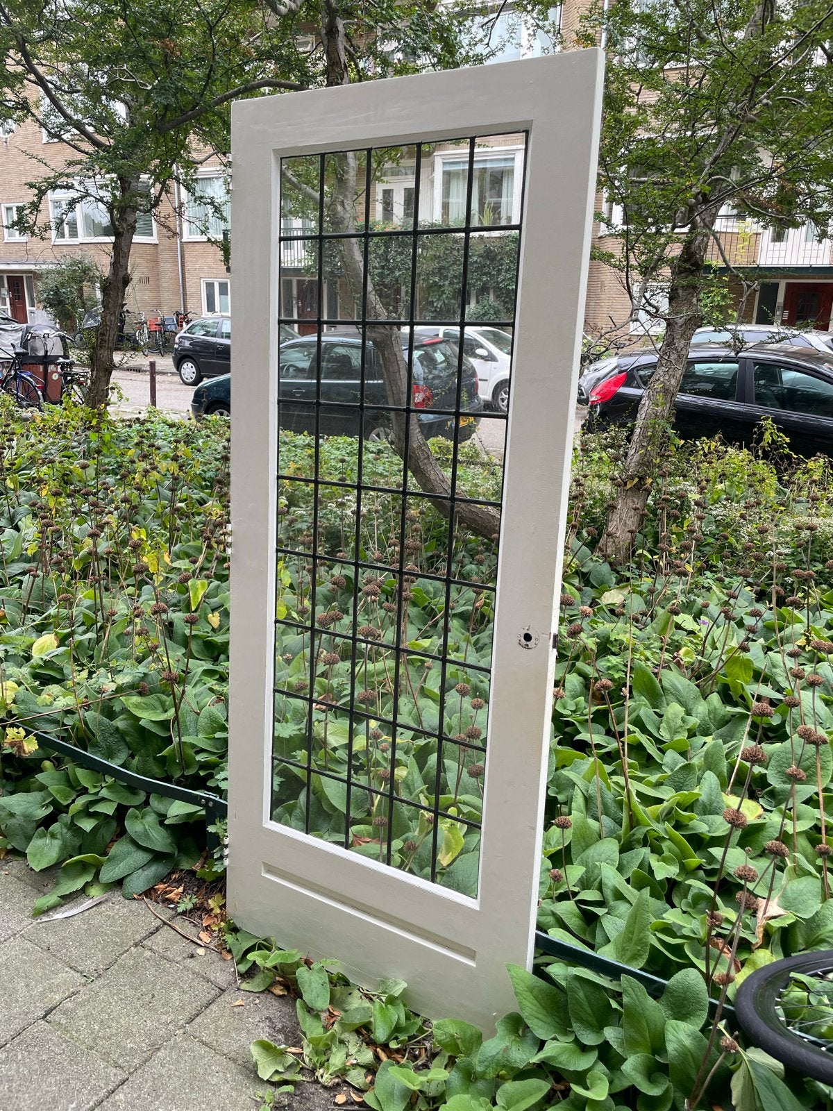 Bruynzeel glas in lood look binnendeur 878x2100x34mm, Doe-het-zelf en Verbouw, Ophalen, 80 tot 100 cm, Binnendeur, Zo goed als nieuw