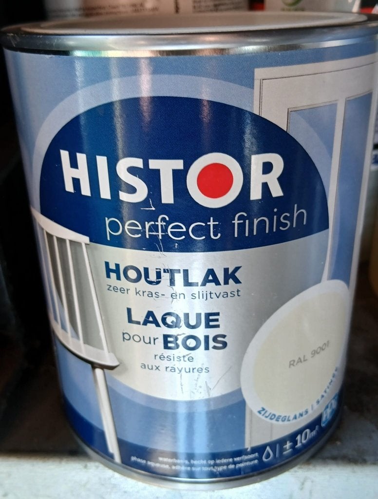 Histor perfect finish houtlak. 0,75 ltr. Nieuw! Ral 9001, Overige kleuren, Nieuw, Ophalen of Verzenden, Verf
