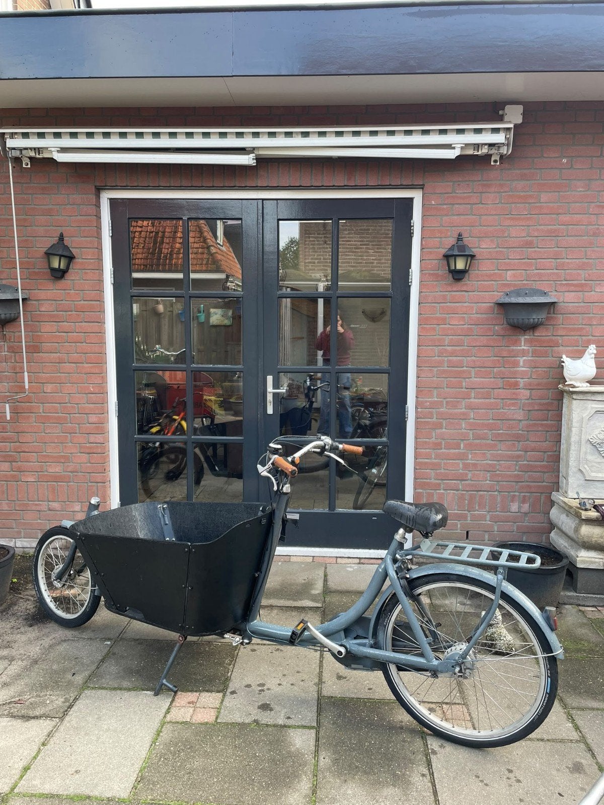 Bakfiets donker grijs met zwarte bak 28 inch, Ophalen, Gebruikt