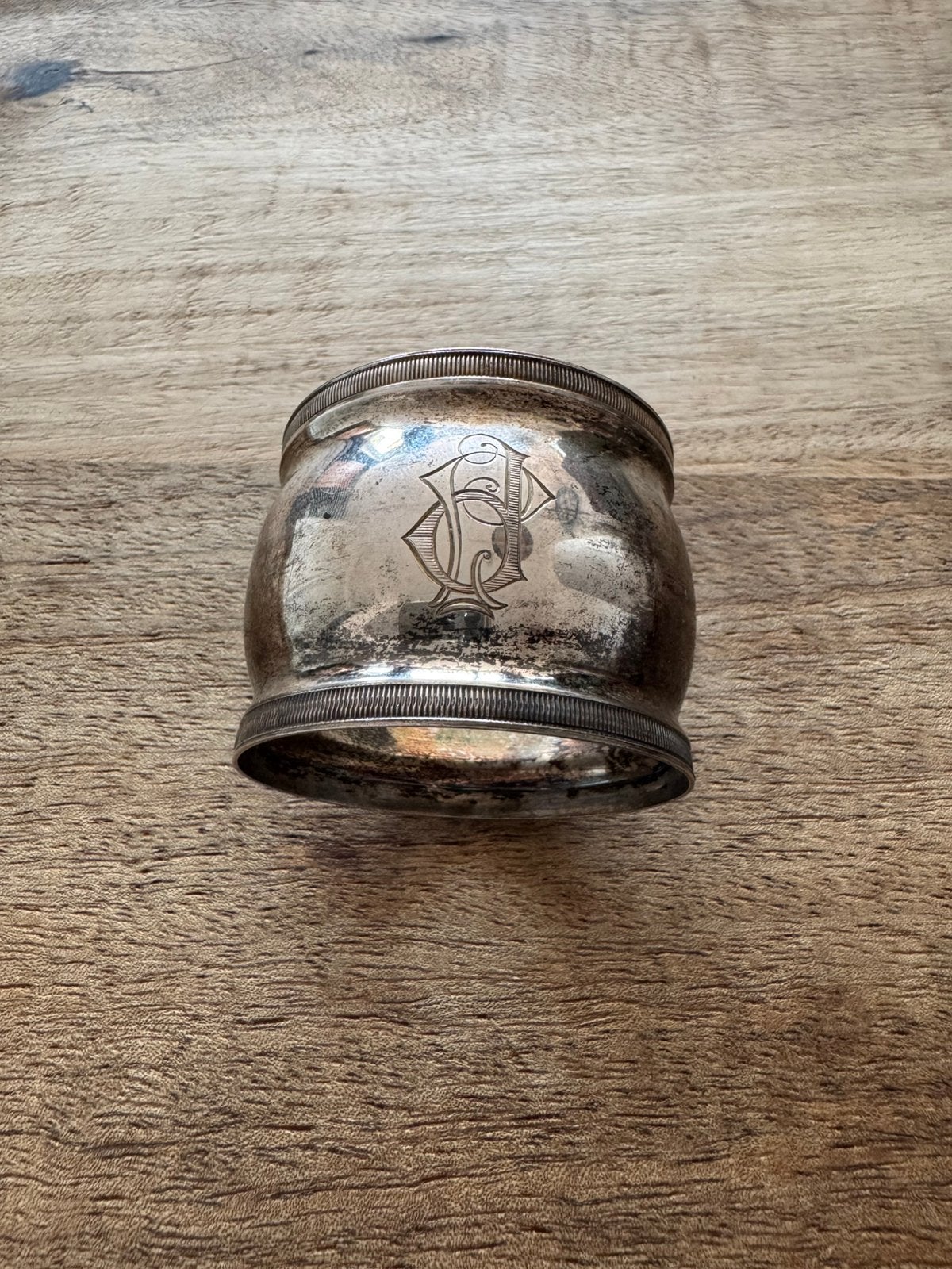 Zilveren servetring gegraveerd, Antiek en Kunst, Ophalen of Verzenden, Zilver