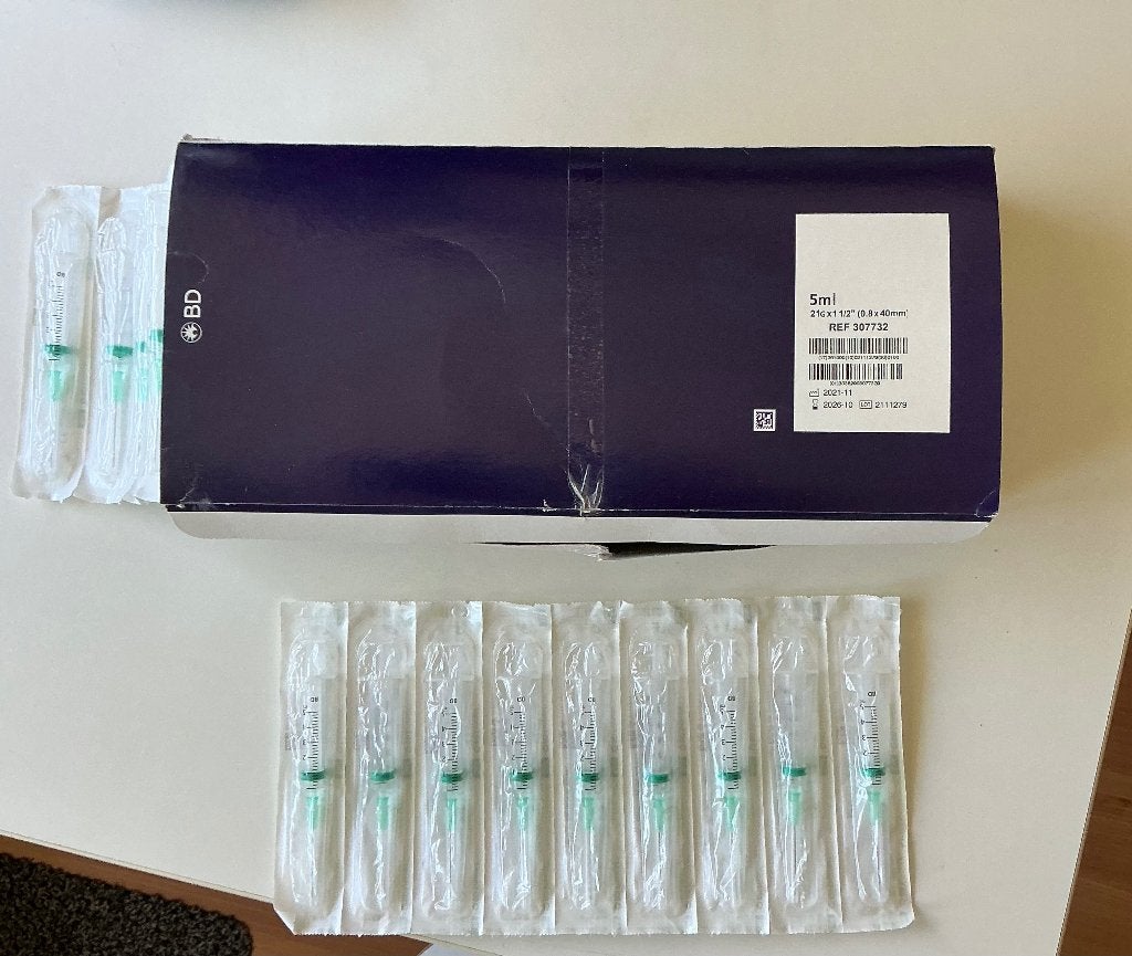Spuiten met naald 5 ml, Ophalen of Verzenden, Nieuw