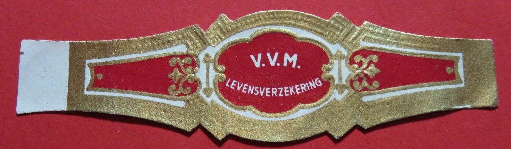 Sigarenbandje reclamebandje VVM Levensverzekering, Verzenden, Gebruikt, Sigarenbandjes