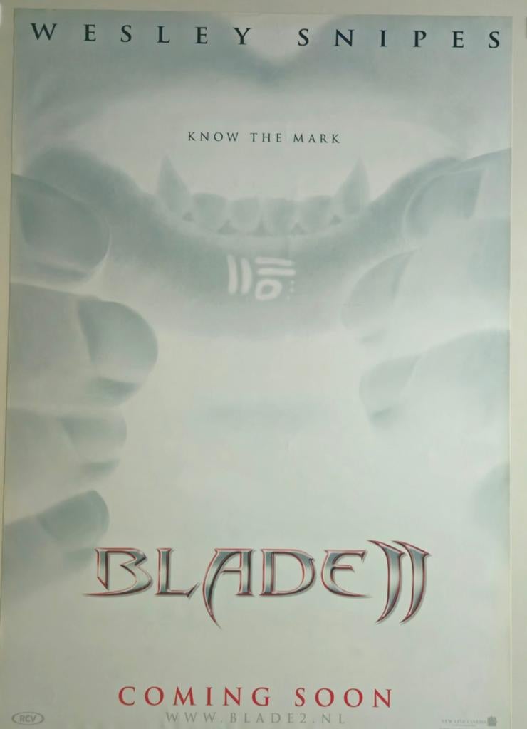 Originele Blade II Teaser Bioscoopposter (2002) Wesley Snipe, Rechthoekig Staand, Deurposter of groter, Ophalen of Verzenden, Zo goed als nieuw