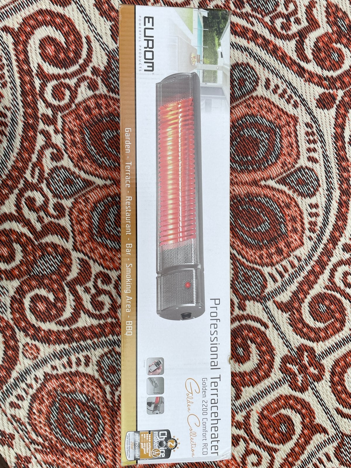 Eurom Golden 2200 Comfort RCD Terrasverwarmer, Elektrisch, Nieuw, Ophalen of Verzenden, Waterbestendig