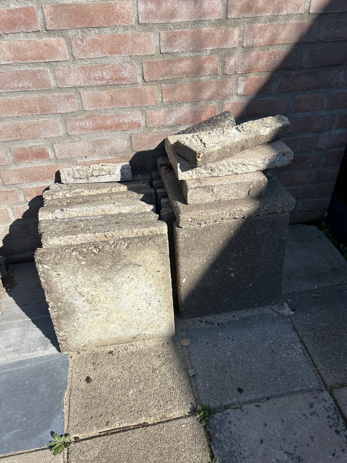 14 stoeptegels, Ophalen, Gebruikt, Minder dan 5 m², Beton
