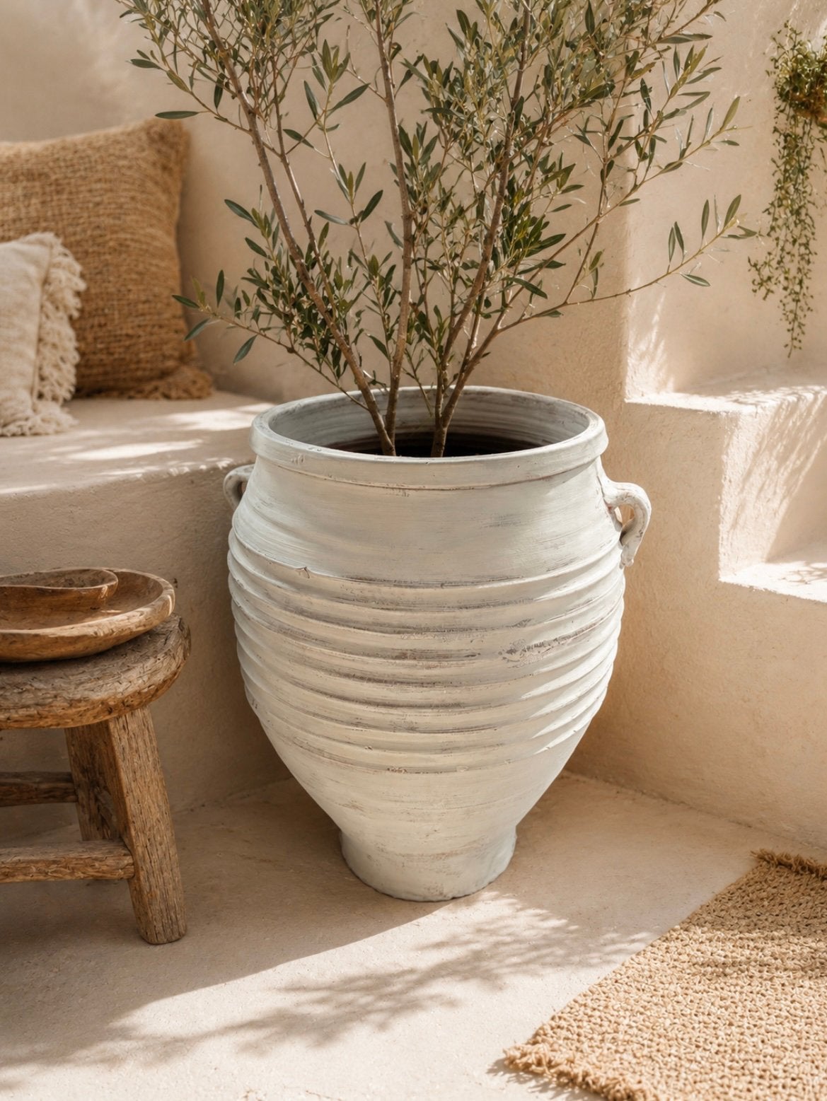 Grote terracotta kruik/pot/vaas boho/ Ibiza, Ophalen, 40 cm of meer, Rond, Zo goed als nieuw