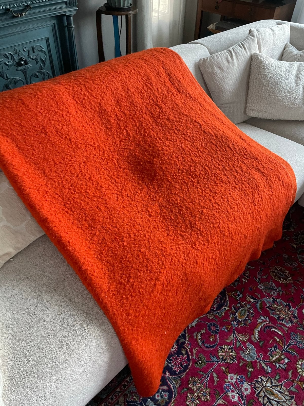 Zaalberg wollen deken - Prachtig helder oranje, Ophalen of Verzenden, Gebruikt, Oranje, Overige merken