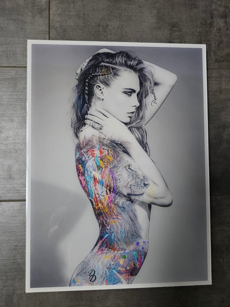 Cara Delevingne "Lion" door Elias Arno - Plexiglas Foto, Ophalen