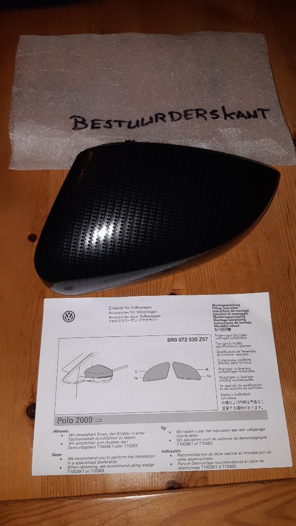 VW polo buitenspiegel kap carbon, Ophalen, Nieuw, Volkswagen
