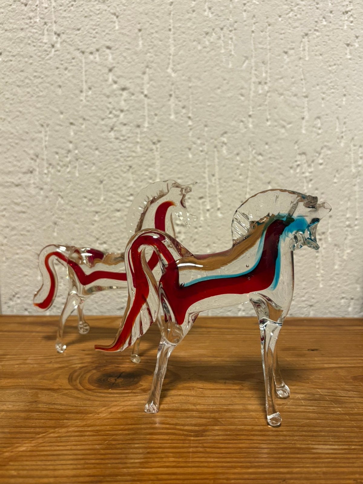 Glazen paarden beeldjes, Murano stijl, Meerkleurig, Paard, G, Zo goed als nieuw
