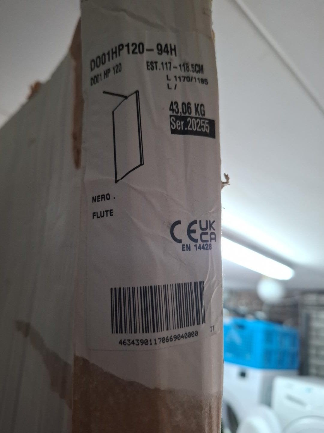 Nieuw Novellini HP 120 Flute Helder Glas Douchewand, Ophalen, 80 tot 120 cm, Overige typen, Nieuw