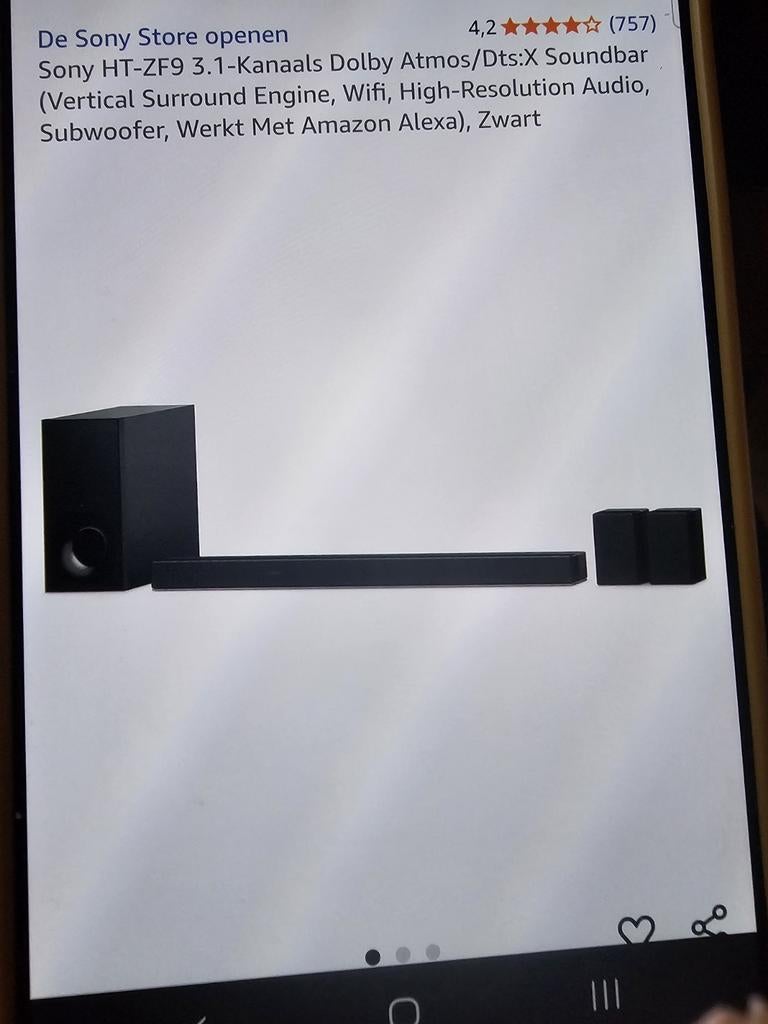 Sony HT-ZF9 Soundbar, Ophalen, Bluetooth, Gebruikt