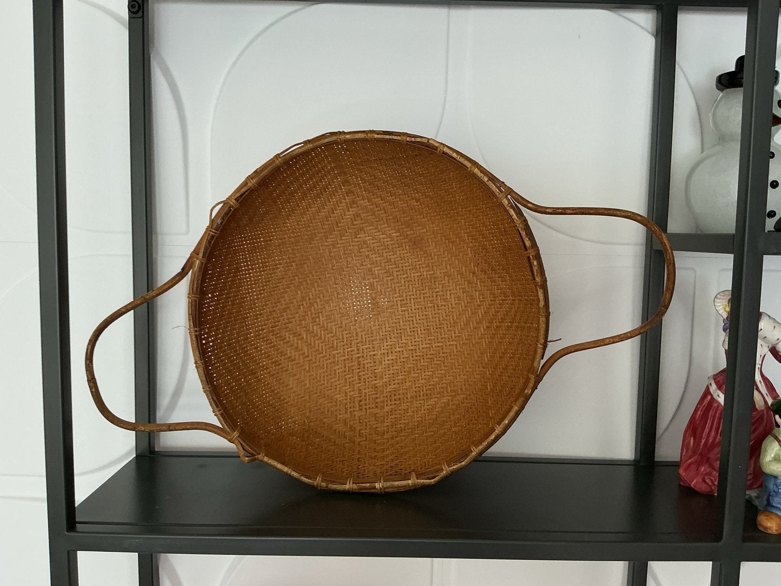 Vintage rieten mand met handvatten, Ophalen of Verzenden