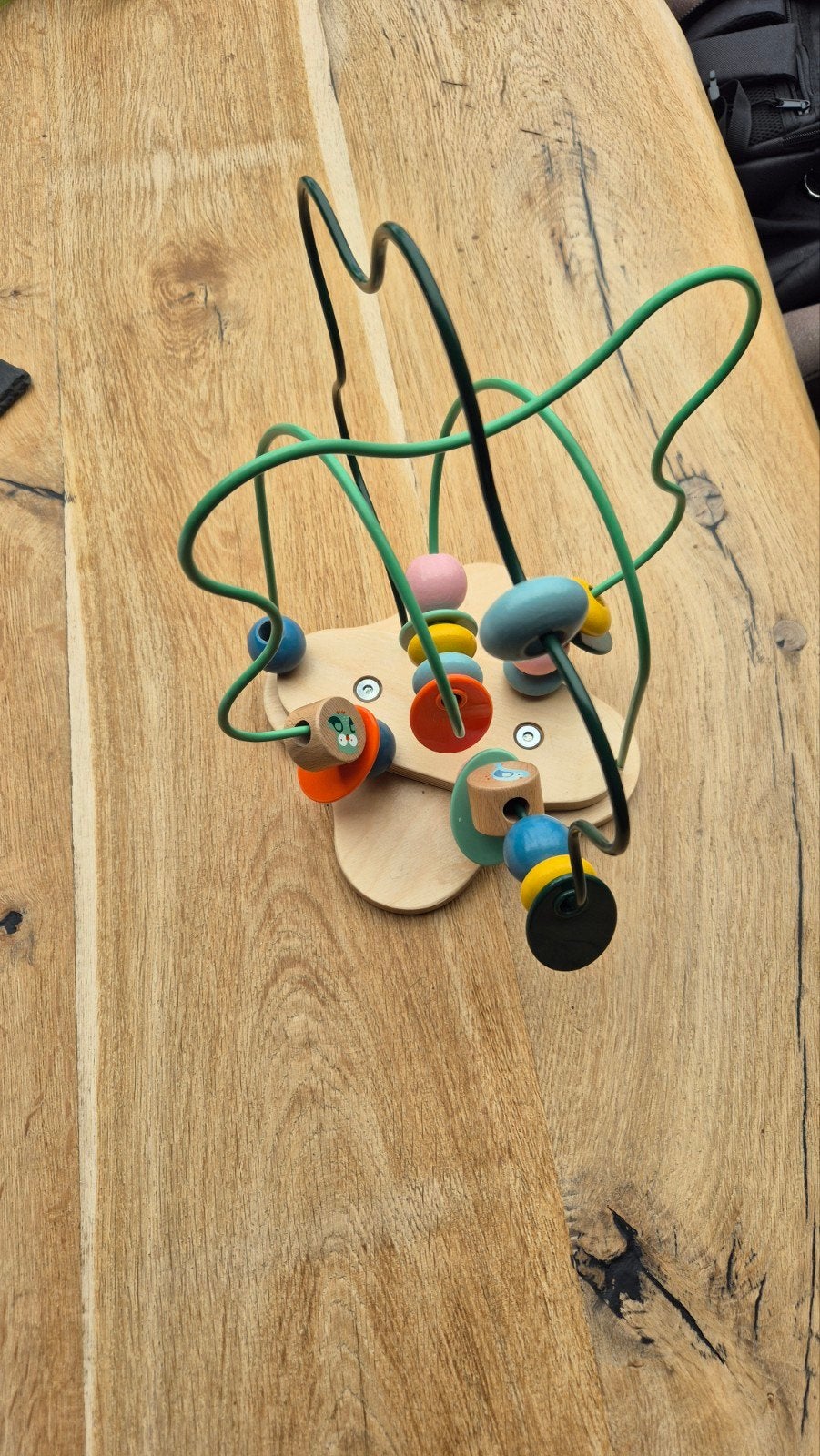 Houten kralenframe met gekleurde kralen, Kinderen en Baby's, Speelgoed | Babyspeelgoed, Gebruikt, Overige typen, Ophalen